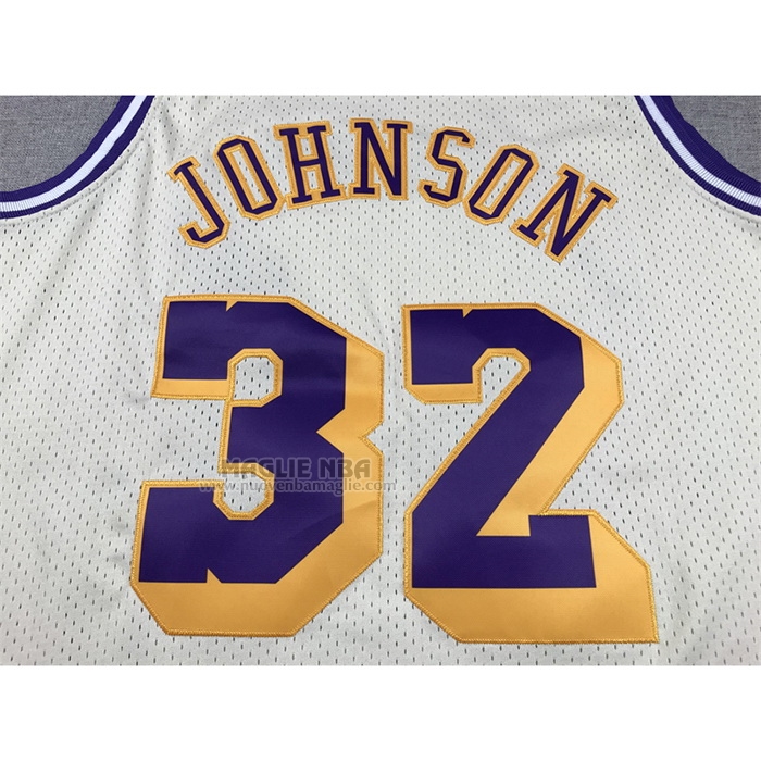 Maglia
 Magic Johnson NO 32 Los Angeles Lakers Mitchell & Ness Chainstitch Crema
